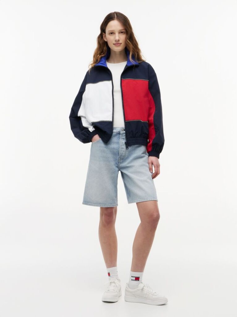 Blue Back Logo Regatta Oversized Windbreaker  Women
