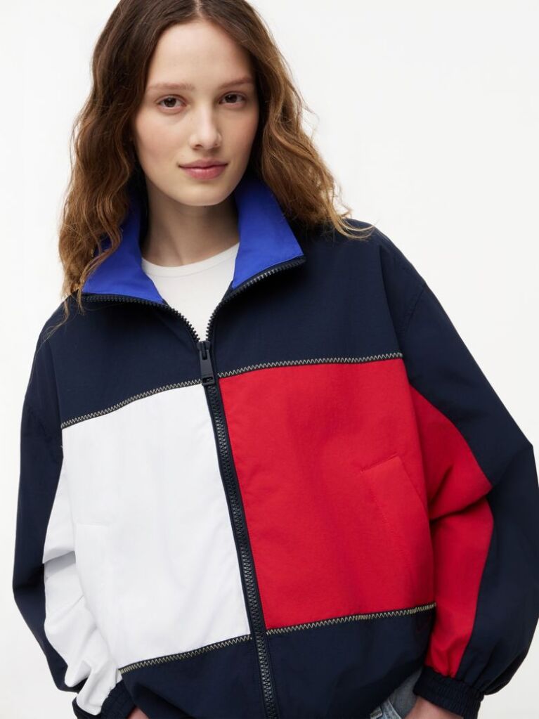 Blue Back Logo Regatta Oversized Windbreaker  Women