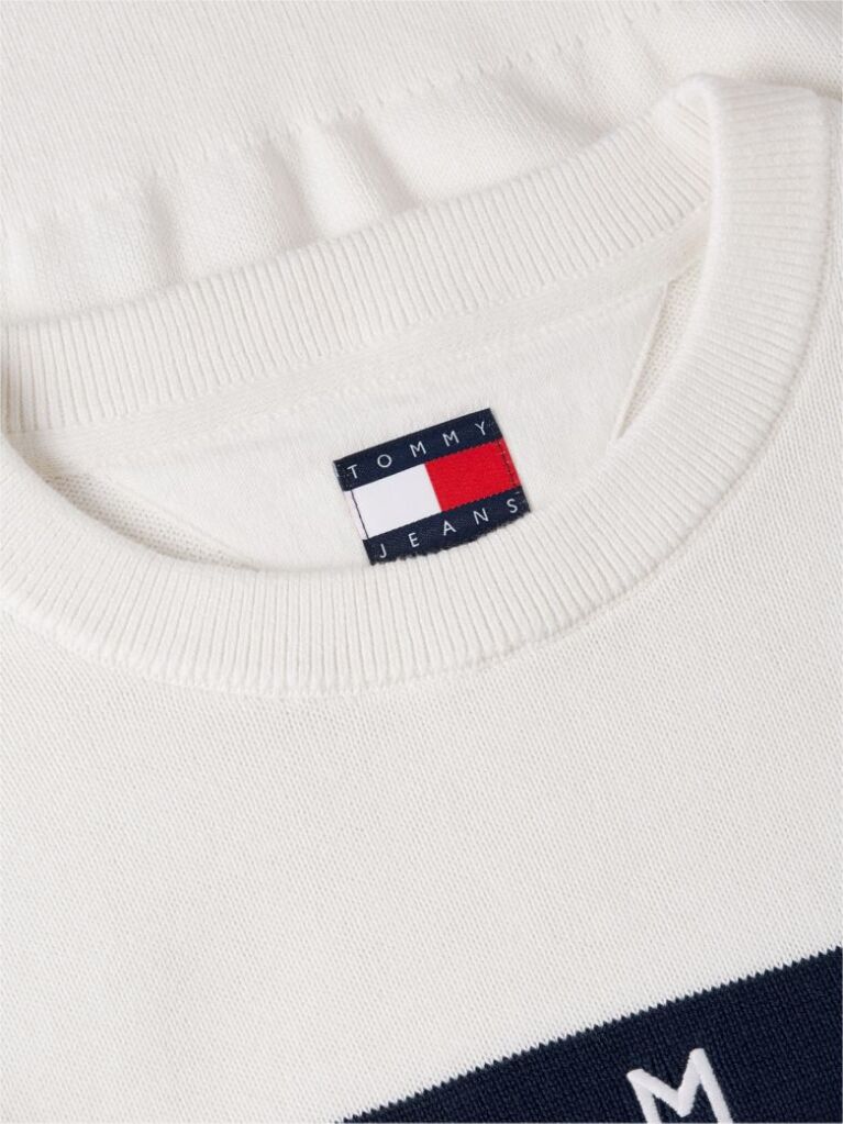 White Tommy Flag Crew Neck Jumper  Women