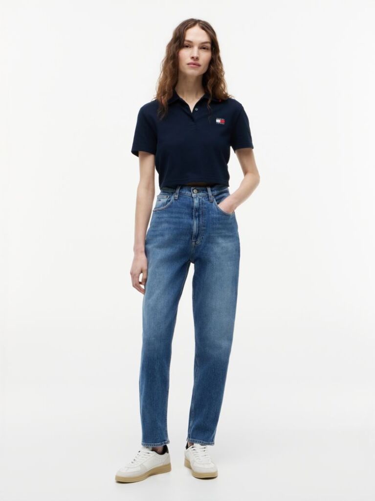 Denim Ultra High Rise Tapered Mom Jeans  Women
