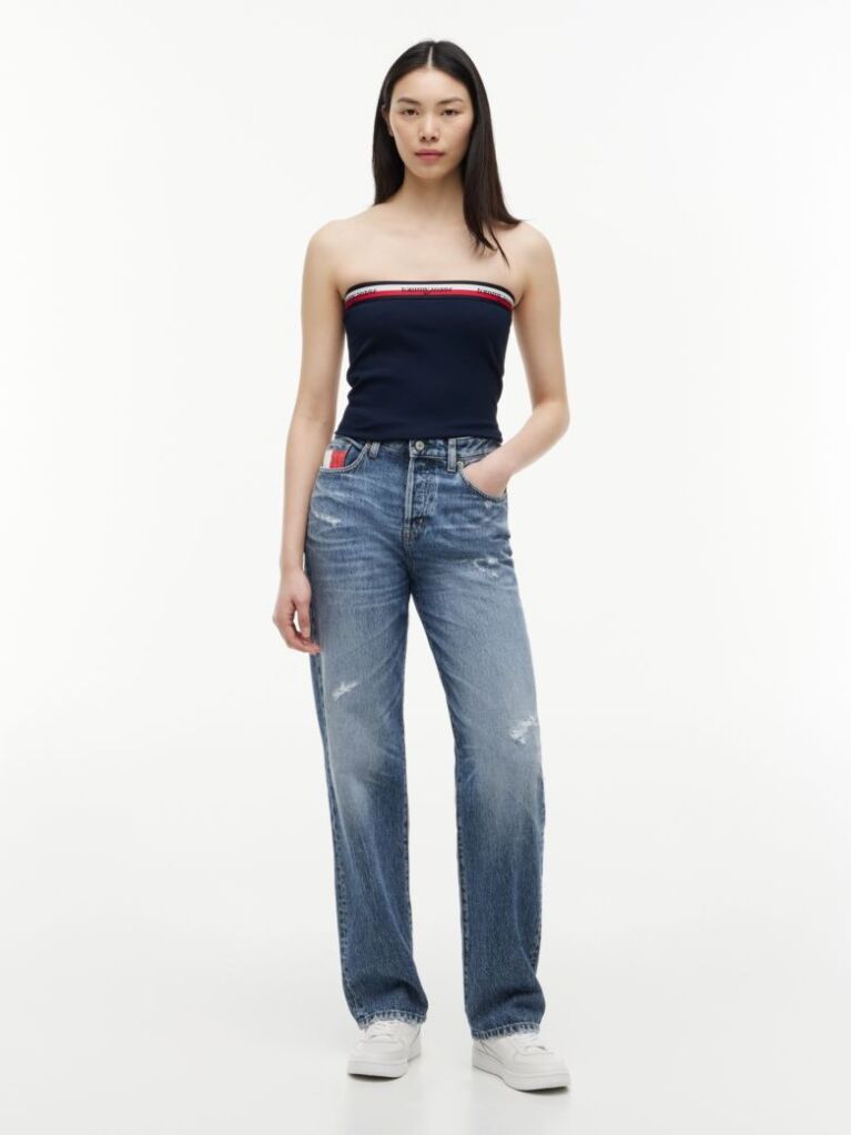 Denim Vintage Mid Rise Slim Straight Jeans  Women