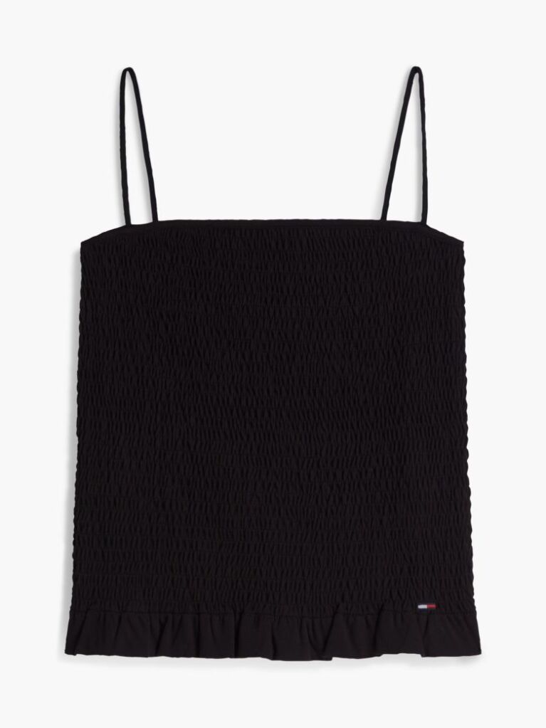 Black Smock Slim Strap Top  Women