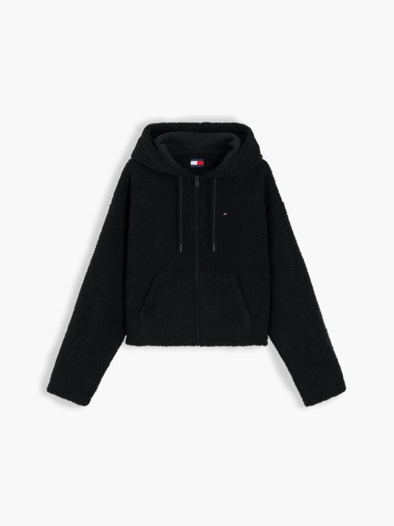 Black Teddy Fleece Zip-Thru Hoody  Women
