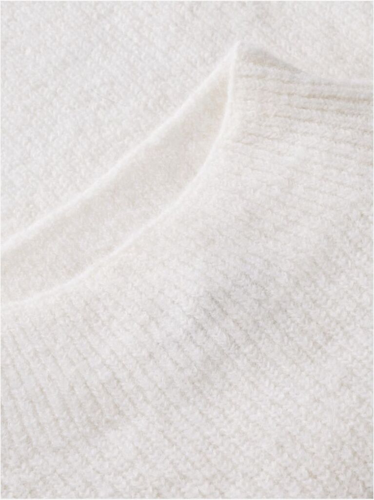White Tommy Badge Mock Neck Jumper With Alpaca  Women