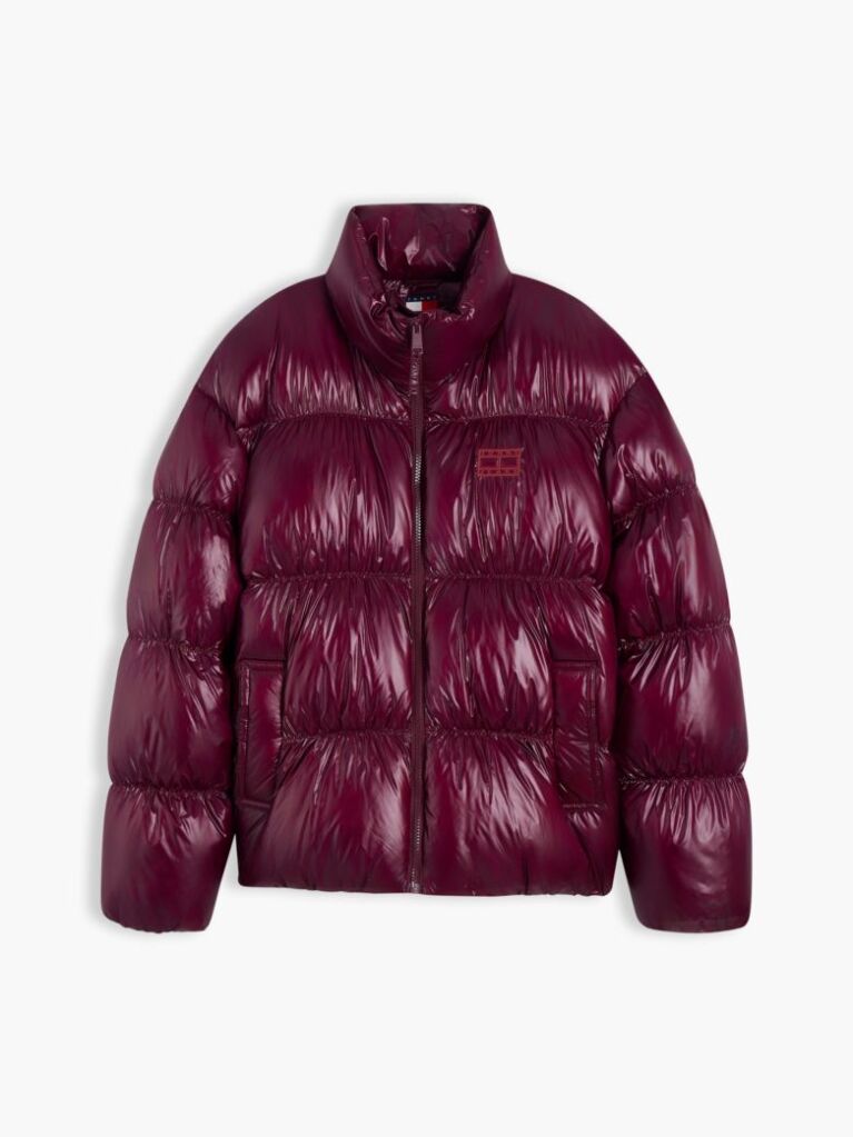 Purple Shiny Down Ripstop Relaxed Puffer Jacket  Women