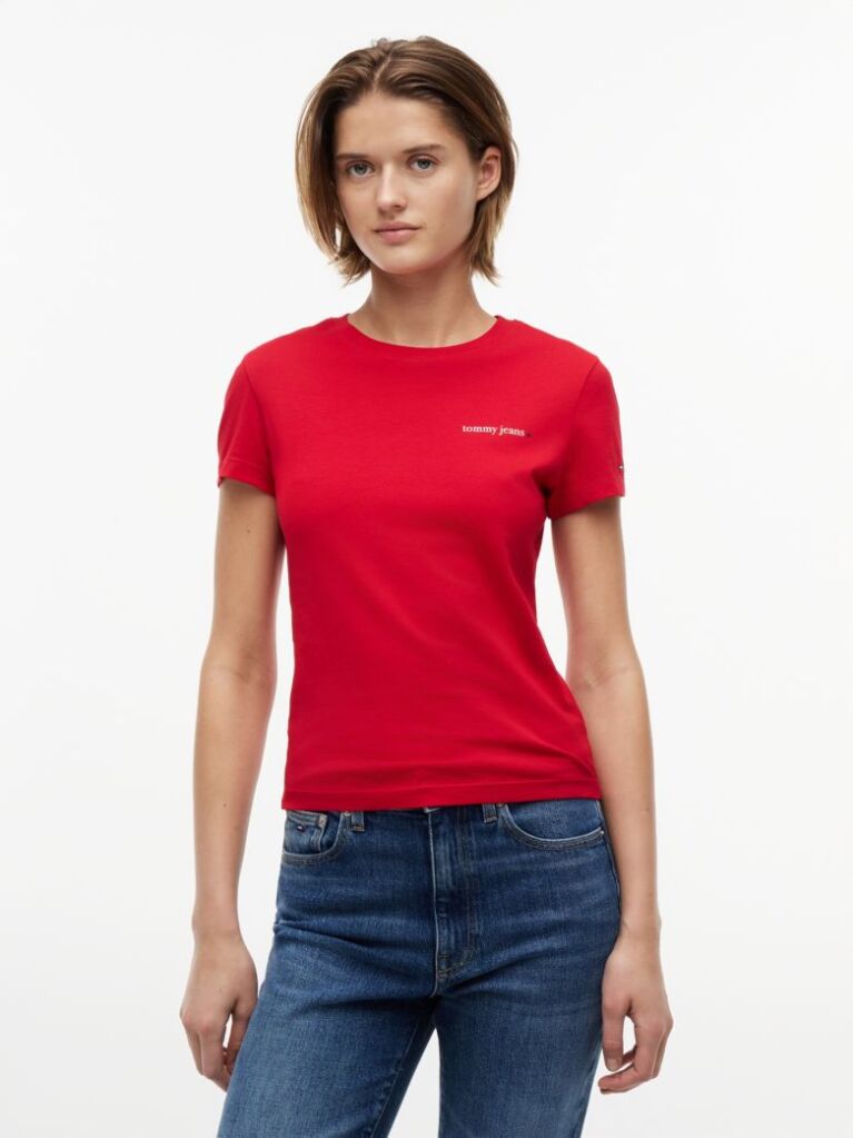 Red Logo Slim Jersey T-Shirt  Women