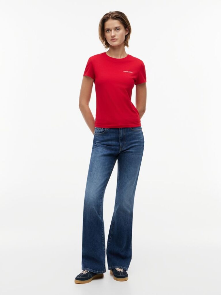 Red Logo Slim Jersey T-Shirt  Women
