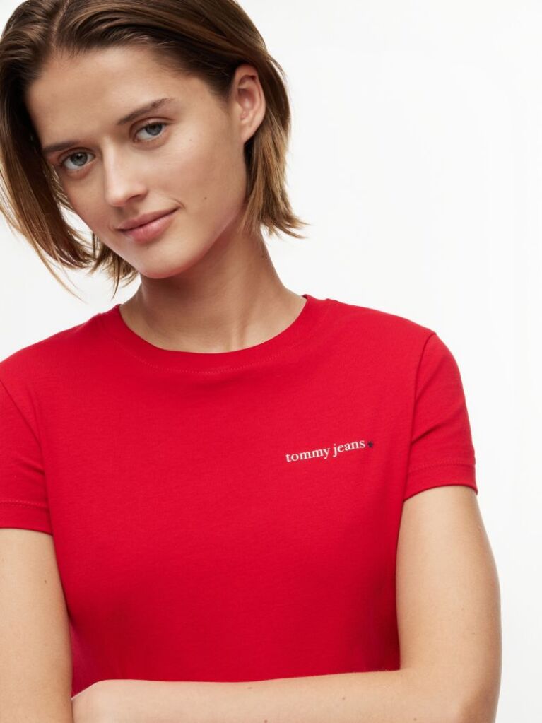 Red Logo Slim Jersey T-Shirt  Women