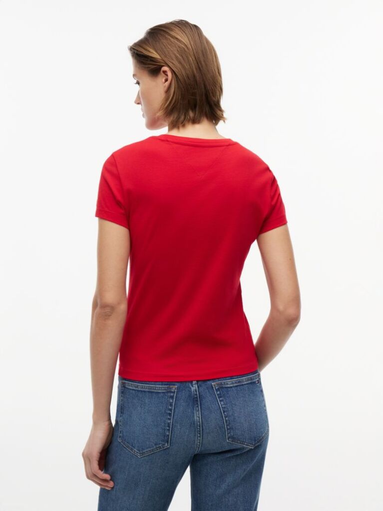 Red Logo Slim Jersey T-Shirt  Women