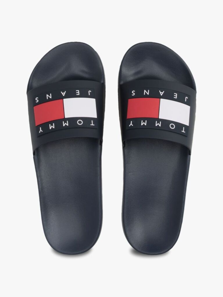 Blue Essential Flag Badge Pool Slides  Men