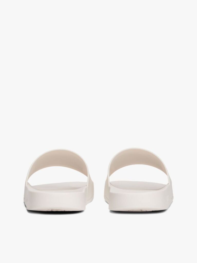 White Essential Flag Badge Pool Slides  Men