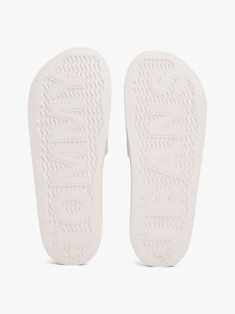 White Essential Flag Badge Pool Slides  Men