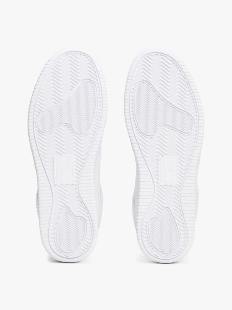 White Retro Essential Leather Basketball Trainers  Men