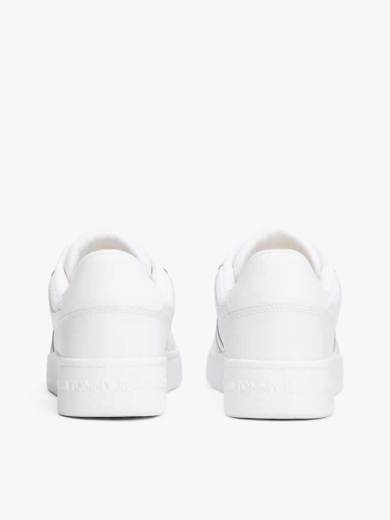 White Retro Essential Leather Basketball Trainers  Men