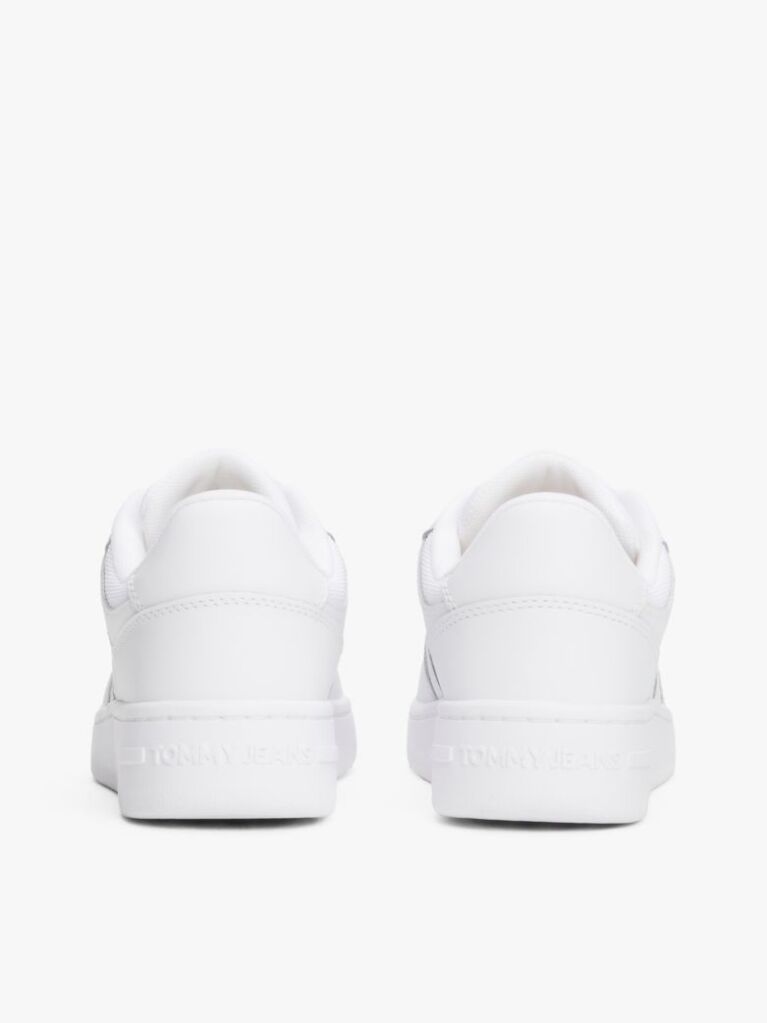 White Retro Essential Leather Fine-Cleat Basketball Trainers  Women