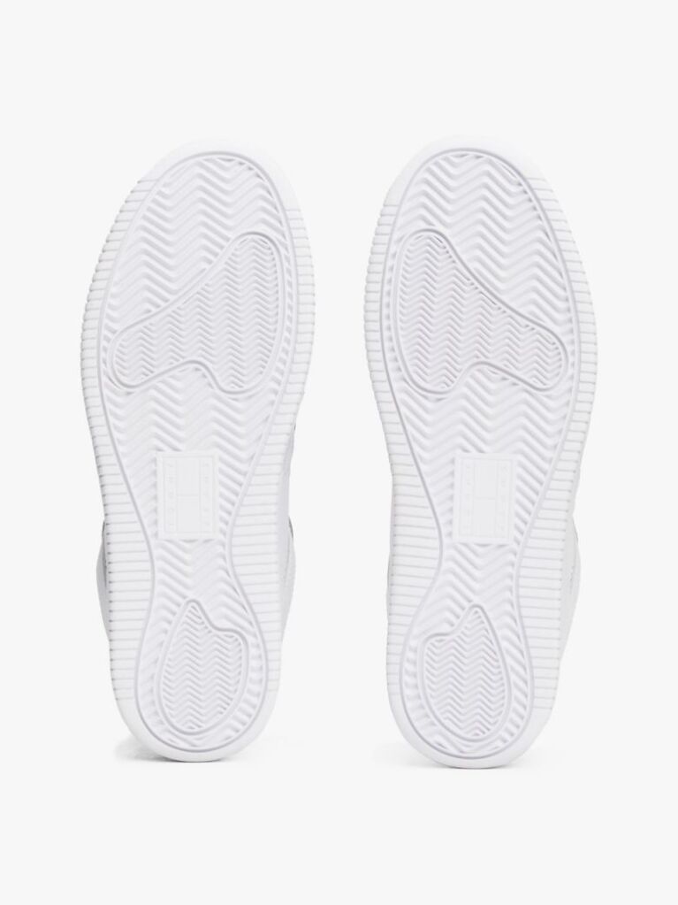 White Retro Essential Leather Fine-Cleat Basketball Trainers  Women