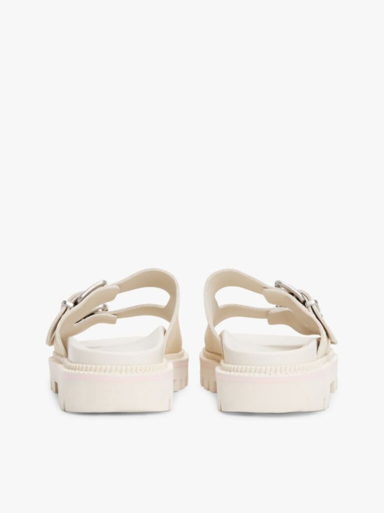 White Suede Double Strap Cleat Sandals  Women
