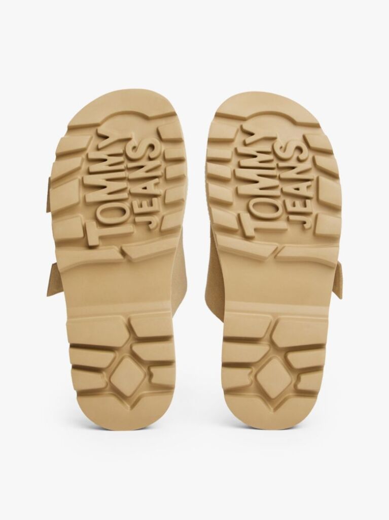 Beige Suede Double Strap Cleat Sandals  Women
