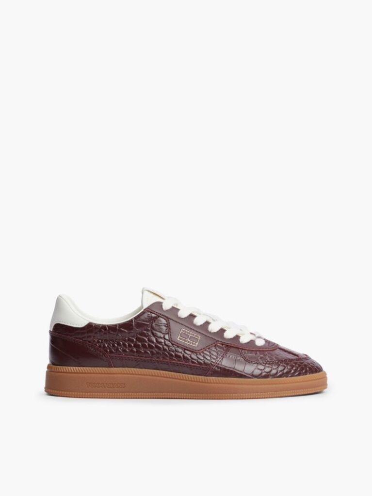 Red The Greenwich Croco-Print Leather Sneakers  Women
