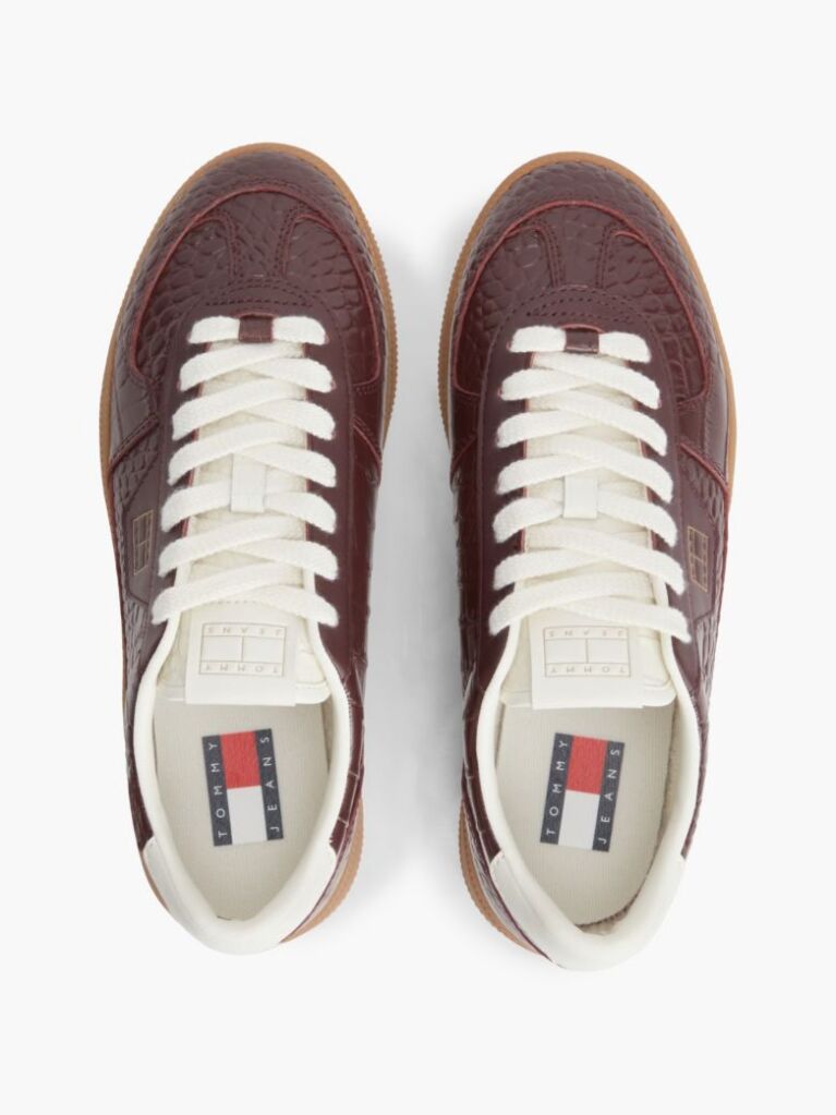Red The Greenwich Croco-Print Leather Sneakers  Women