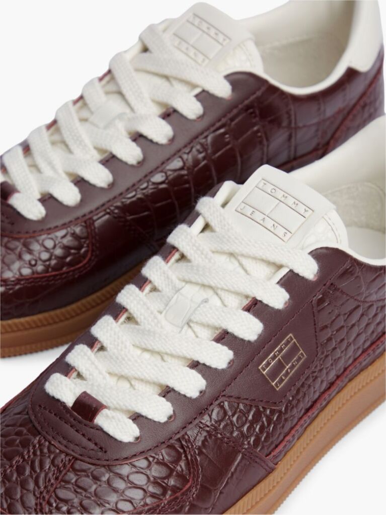 Red The Greenwich Croco-Print Leather Sneakers  Women