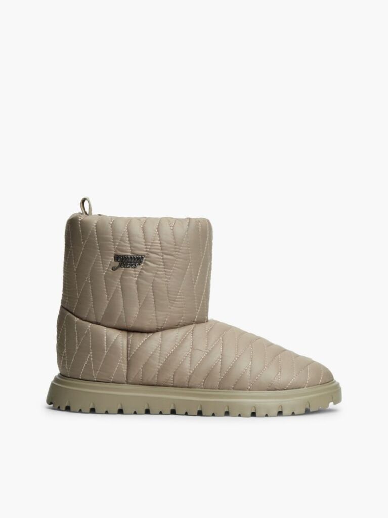 Beige Warm Lined Quilted Snow Boots  Women