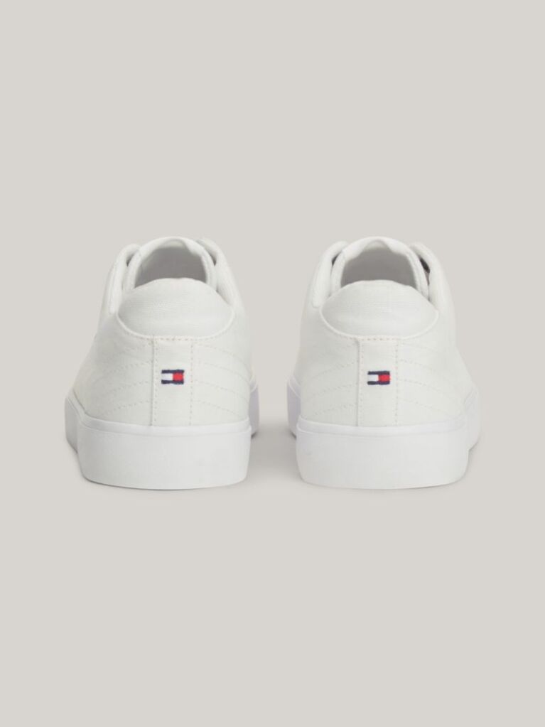 White Essential Canvas Lace-Up Trainers  Men