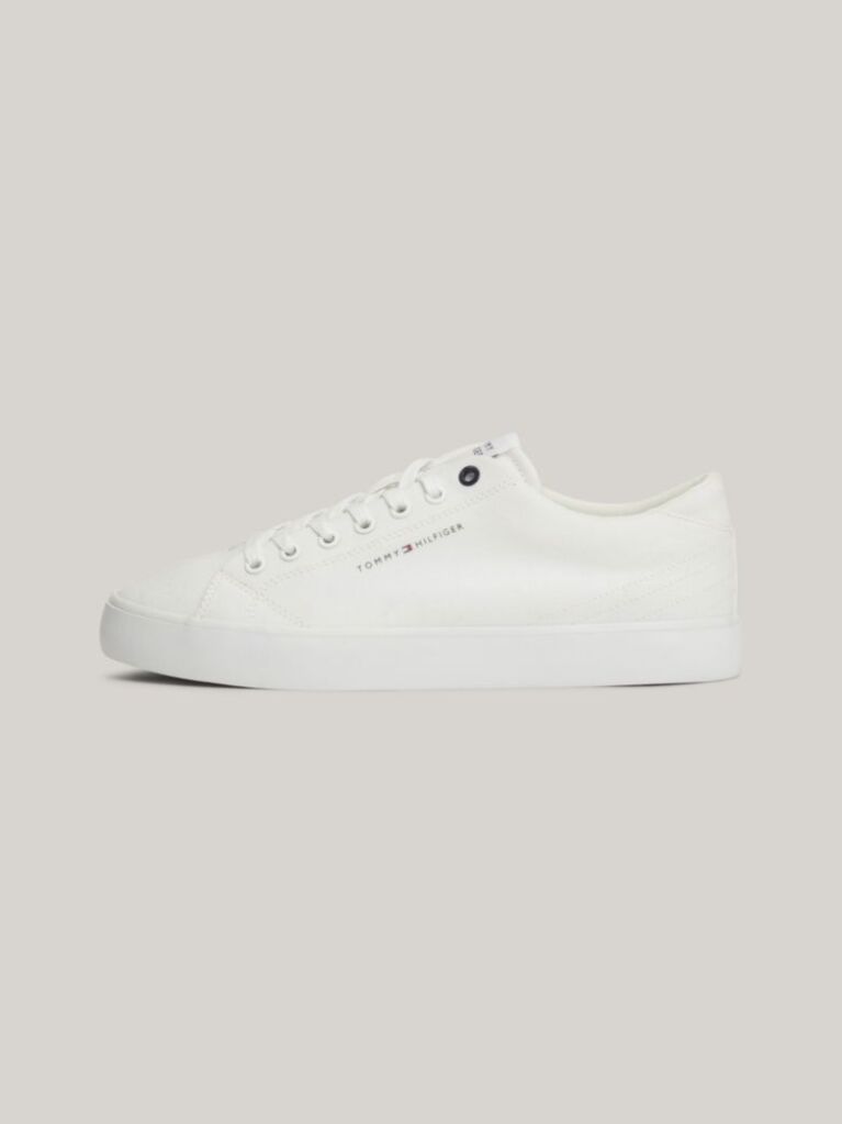 White Essential Canvas Lace-Up Trainers  Men