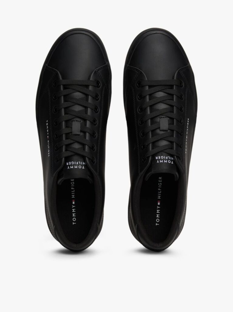 Black Essential Textured Stitch Logo Trainers  Men