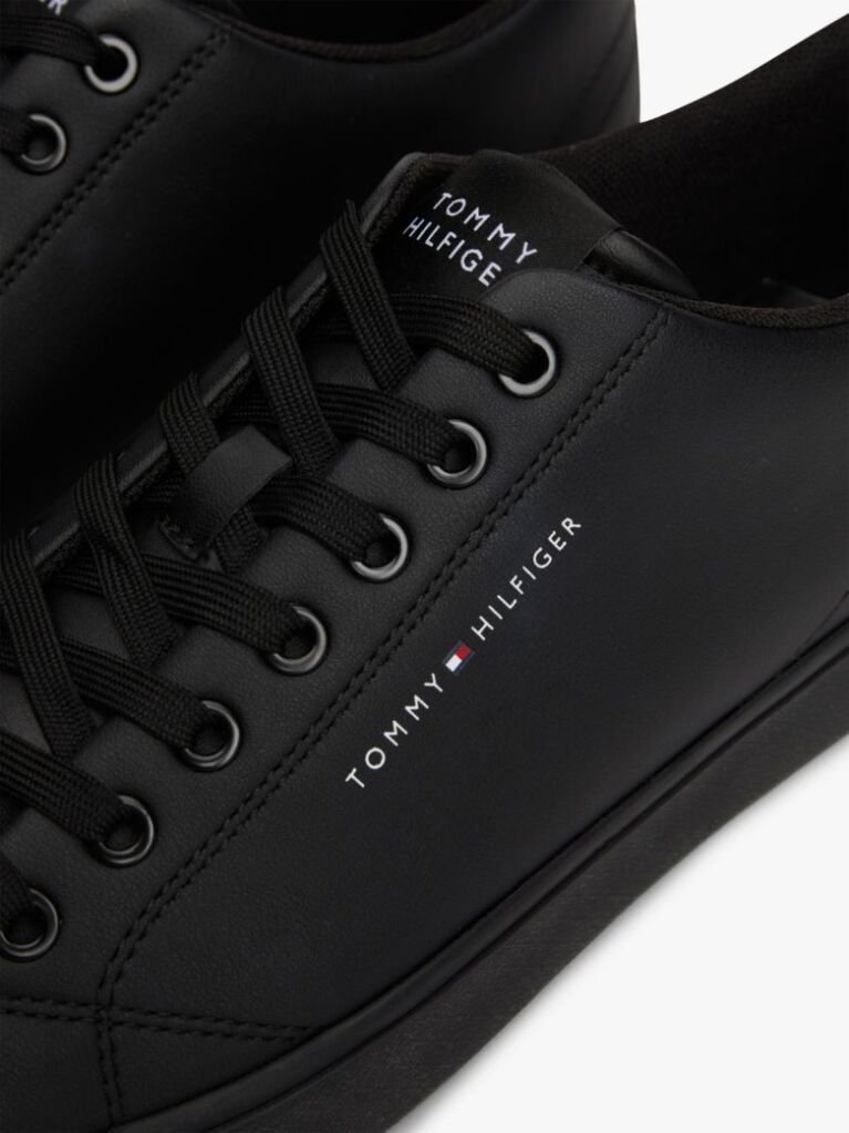 Black Essential Textured Stitch Logo Trainers  Men
