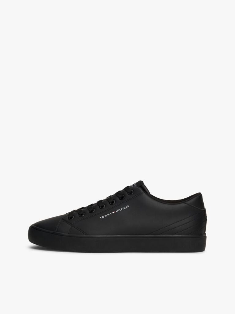 Black Essential Textured Stitch Logo Trainers  Men