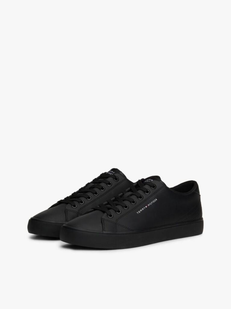 Black Essential Textured Stitch Logo Trainers  Men