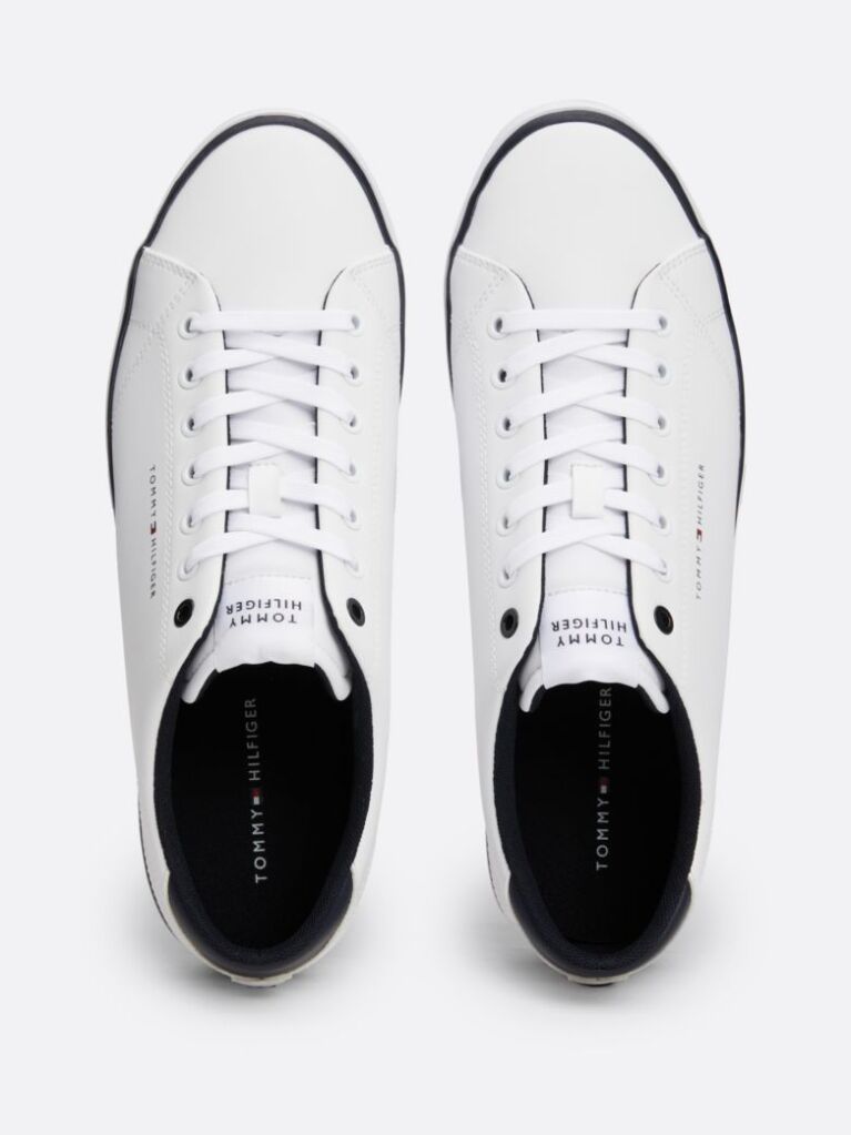 White Essential Textured Stitch Logo Trainers  Men