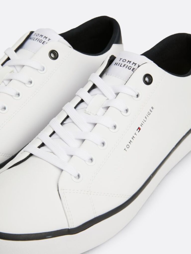White Essential Textured Stitch Logo Trainers  Men
