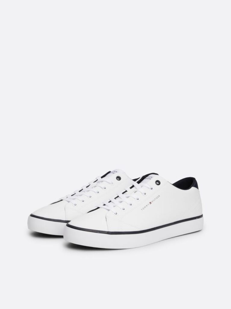 White Essential Textured Stitch Logo Trainers  Men