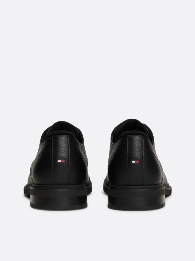 Black Pebble Grain Leather Derby Shoes  Men