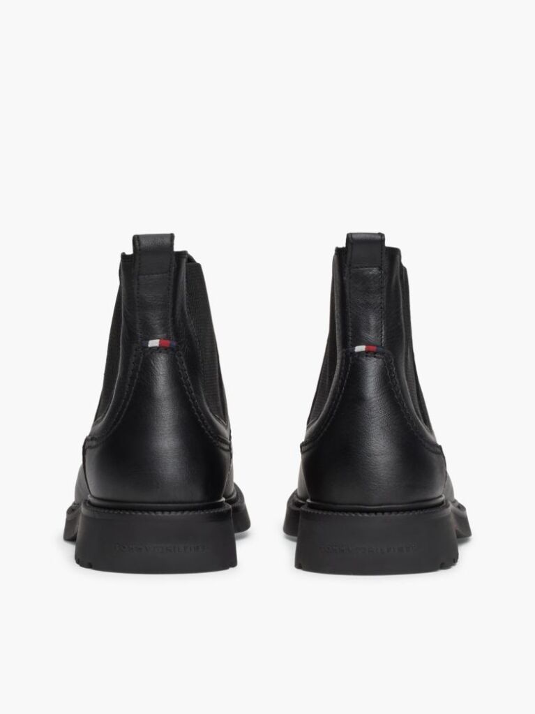 Black Lightweight Leather Chelsea Boots  Men