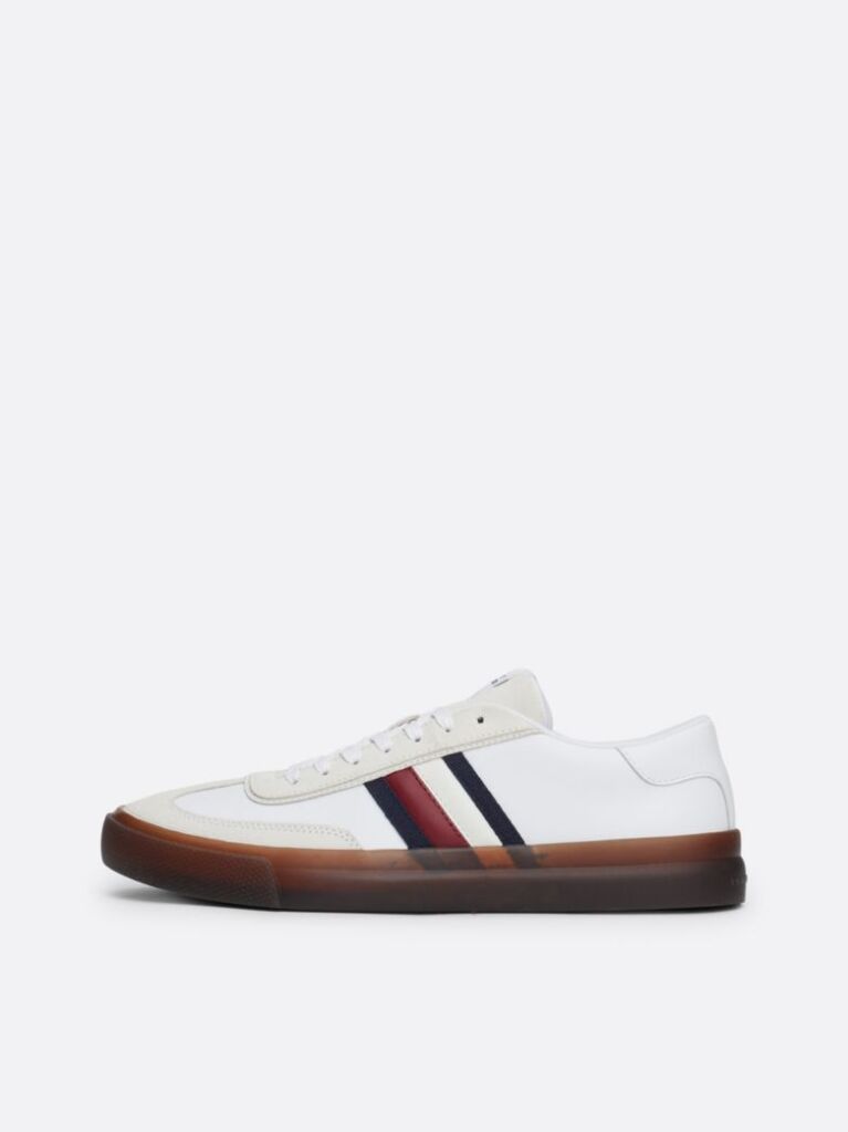 White Leather Signature Tape Lace-Up Trainers  Men