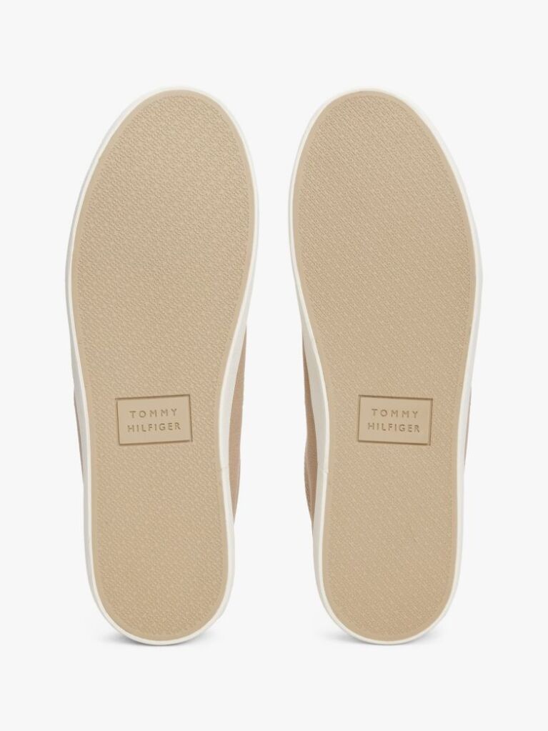 Beige Logo Patch Trainers  Men