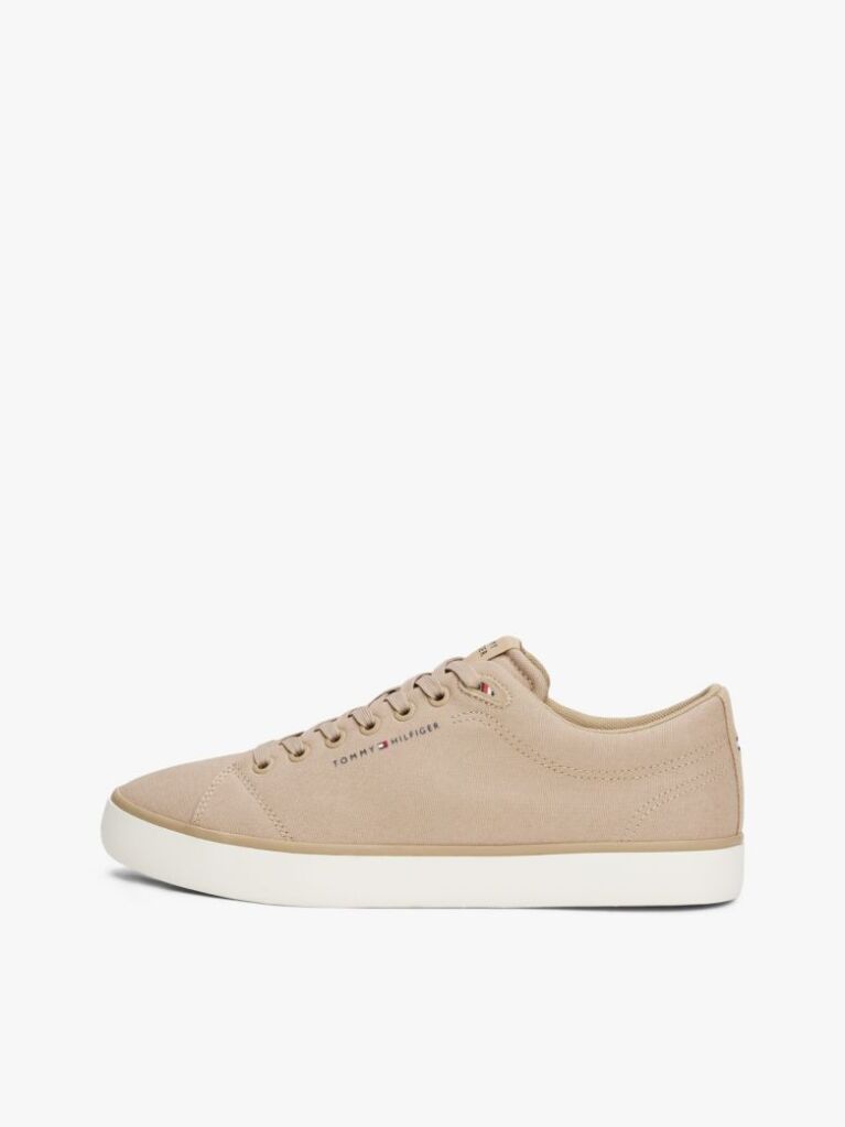 Beige Logo Patch Trainers  Men