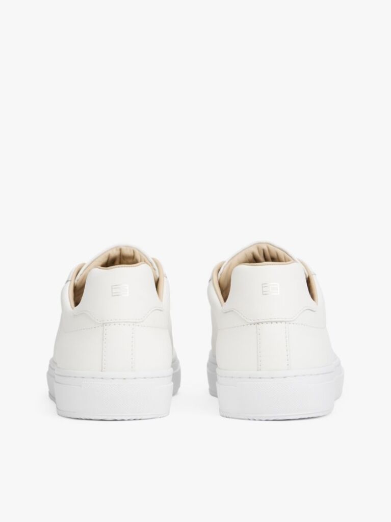 White Leather Cupsole Trainers  Men