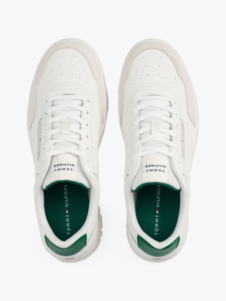 Beige Mixed Texture Basketball Trainers  Men
