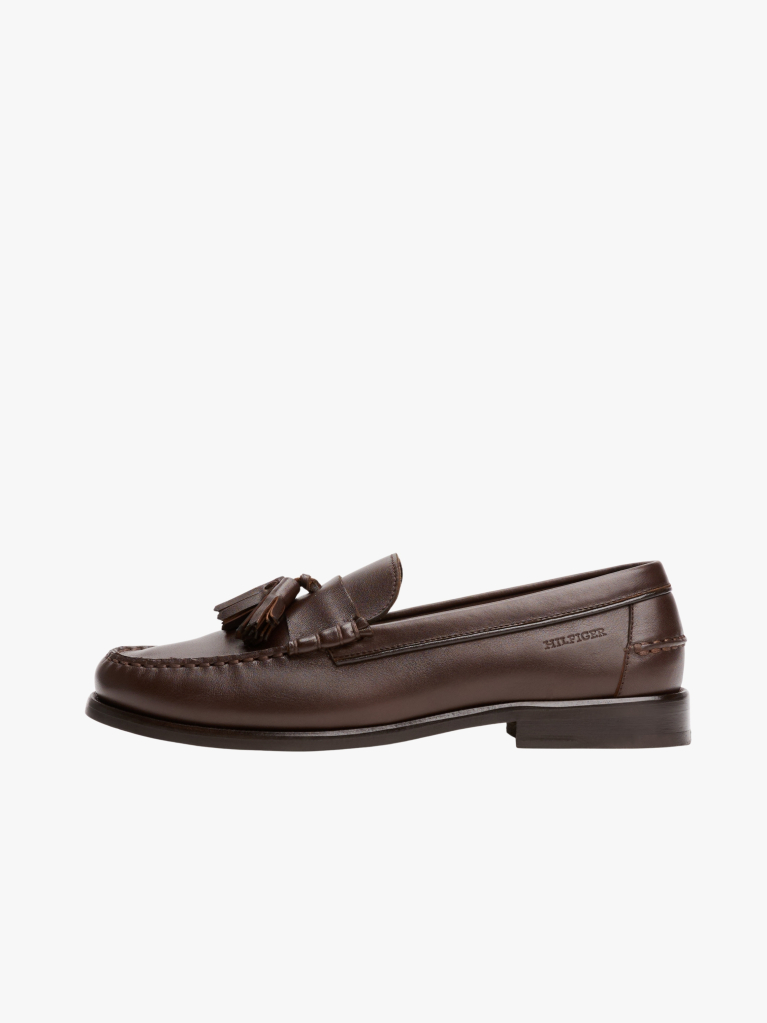 Brown Leather Tassel Loafers  Men