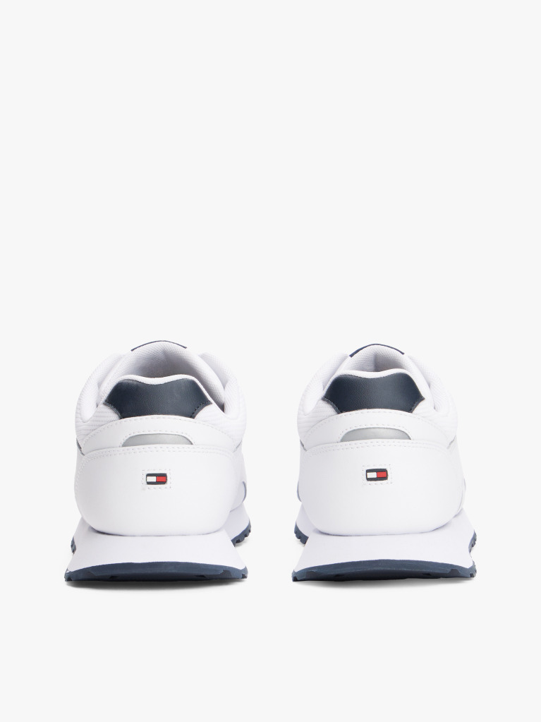 White Contrast Heel Logo Cleat Trainers  Men