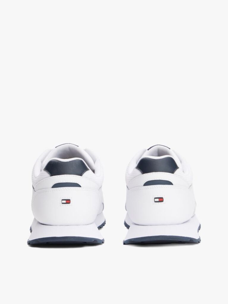 White Contrast Heel Logo Cleat Trainers  Men