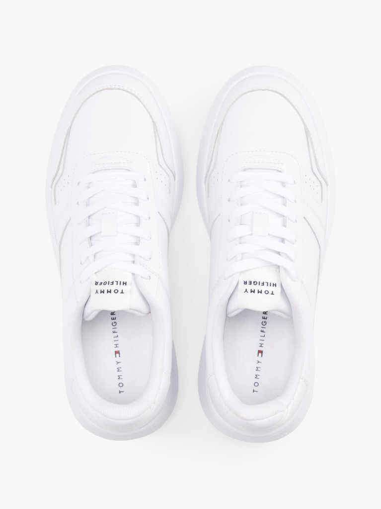White Lightweight Leather Trainers  Men