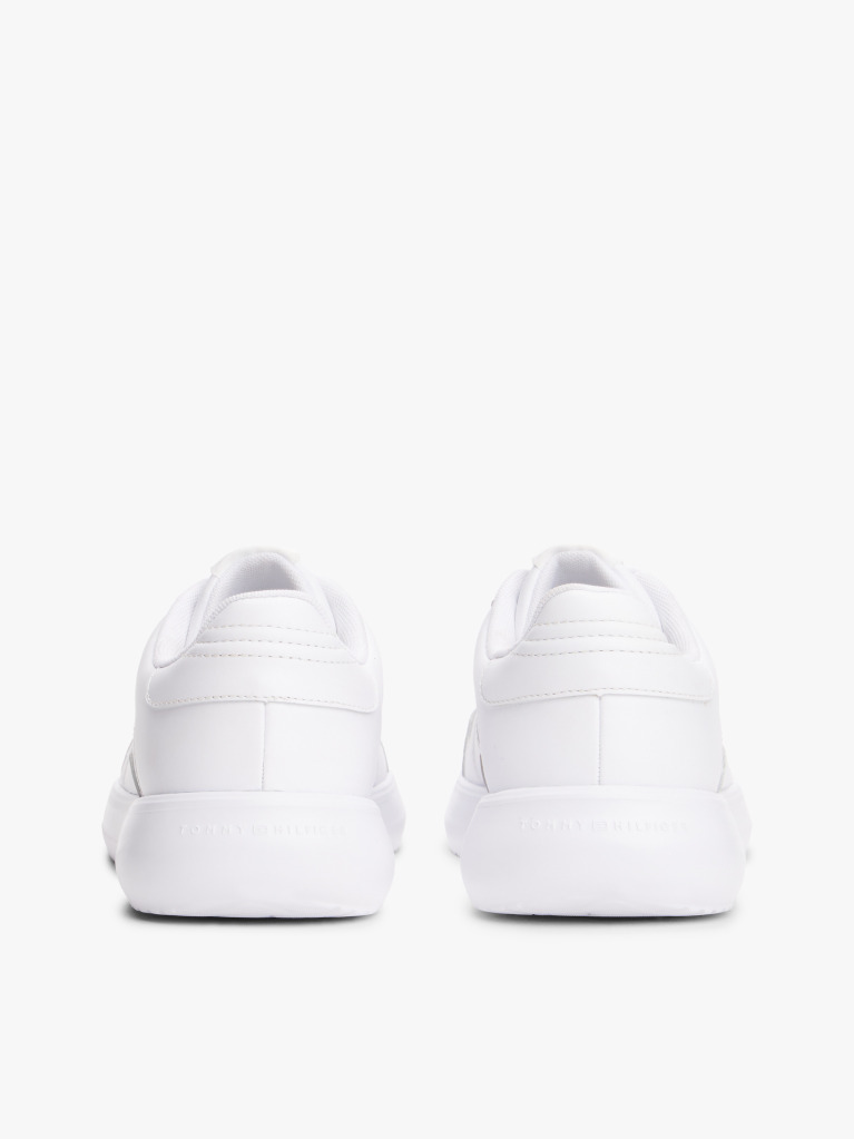 White Lightweight Leather Trainers  Men