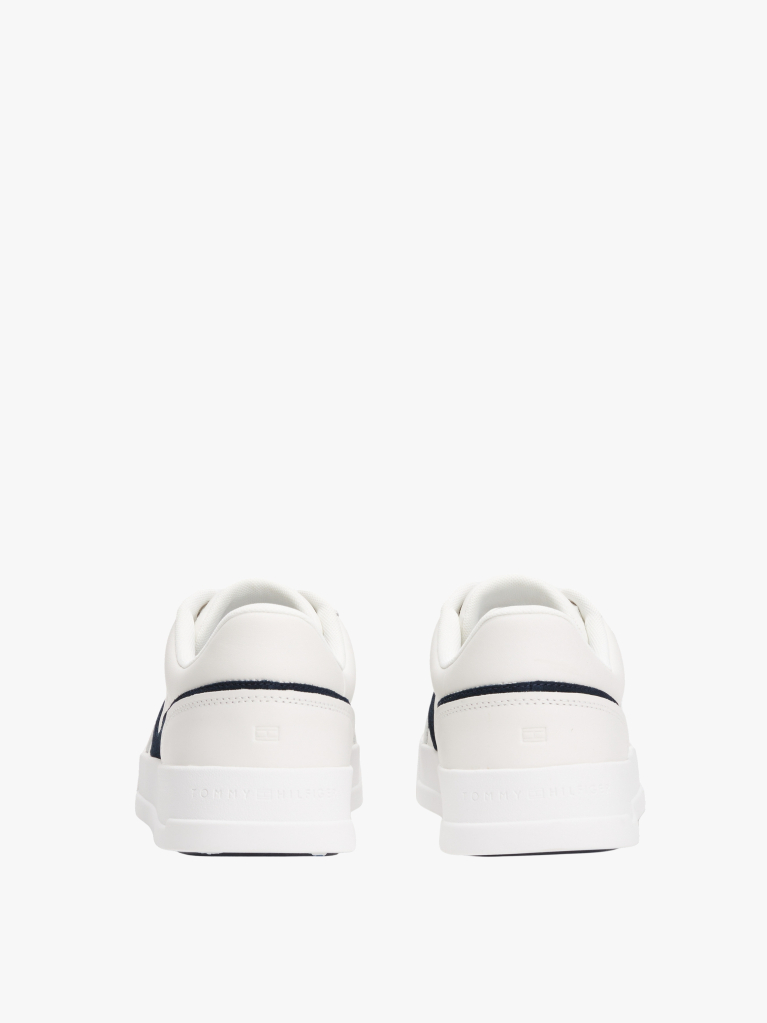 Multi Leather Contrast Panel Court Trainers  Men
