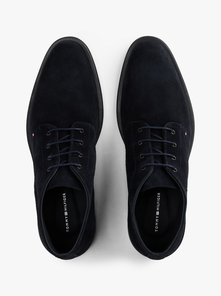 Blue Suede Lace-Up Boots  Men