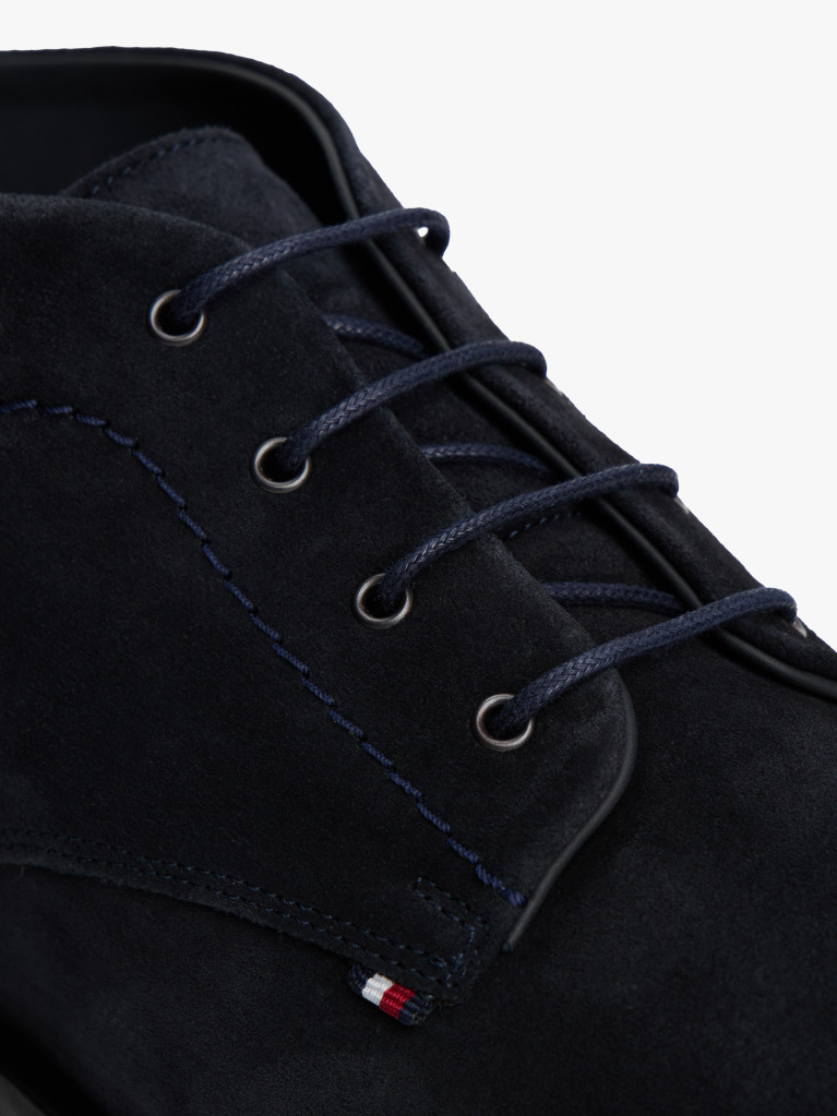 Blue Suede Lace-Up Boots  Men